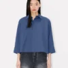 3/4 Sleeves Shirt in Poplin Cotton 3/4 Sleeves Shirt in Poplin Cotton
