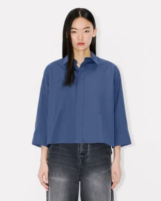 3/4 Sleeves Shirt in Poplin Cotton