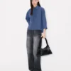 3/4 Sleeves Shirt in Poplin Cotton 3/4 Sleeves Shirt in Poplin Cotton
