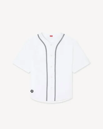 Boke Flower 2.0′ Baseball Short Sleeve Shirt in Cotton Poplin