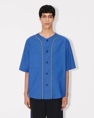 Boke Flower 2.0′ Baseball Short Sleeve Shirt in Cotton Poplin