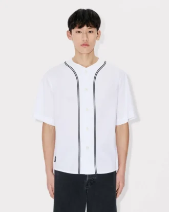 Boke Flower 2.0′ Baseball Short Sleeve Shirt in Cotton Poplin