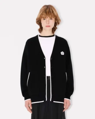 Boke Flower 2.0′ Embroidered Cardigan in Cotton and Wool