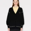 Boke Flower 2.0′ Embroidered Cardigan in Wool Cotton Boke Flower 2.0′ Embroidered Cardigan in Wool Cotton