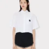 Boke Flower 2.0′ Embroidered Short Slevee Shirt in Cotton Poplin Boke Flower 2.0′ Embroidered Short Slevee Shirt in Cotton Poplin