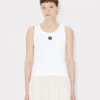 Boke Flower 2.0′ Embroidered Tank Top in Cotton