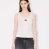 Boke Flower 2.0′ Embroidered Tank Top in Mixed Viscose Boke Flower 2.0′ Embroidered Tank Top in Mixed Viscose