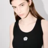 Boke Flower 2.0′ Embroidered Tank Top in Mixed Viscose Boke Flower 2.0′ Embroidered Tank Top in Mixed Viscose