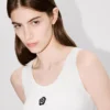 Boke Flower 2.0′ Embroidered Tank Top in Mixed Viscose Boke Flower 2.0′ Embroidered Tank Top in Mixed Viscose