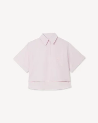 Boke Flower 2.0′ Short Dropped Shoulders Shirt in Cotton Poplin