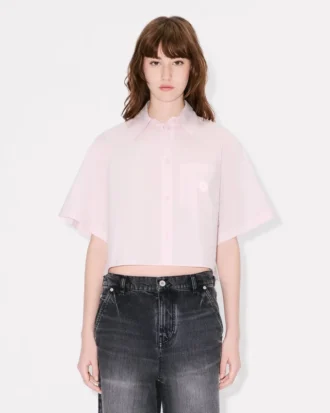 Boke Flower 2.0′ Short Dropped Shoulders Shirt in Cotton Poplin