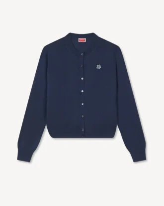 Boke Flower’ Embroidered Cardigan in Merino Wool