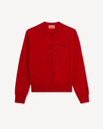 Boke Flower’ Embroidered Cardigan in Merino Wool