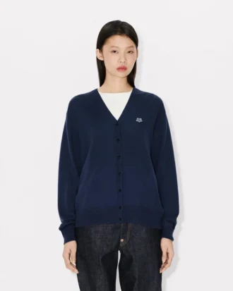 Boke Flower’ Embroidered Cardigan in Merino Wool
