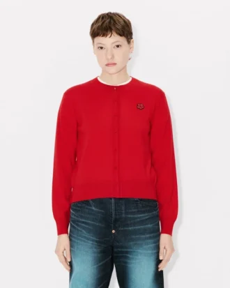 Boke Flower’ Embroidered Cardigan in Merino Wool