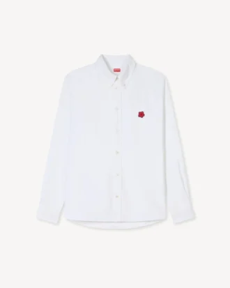 Boke Flower’ Embroidered Casual Shirt in Cotton Oxford