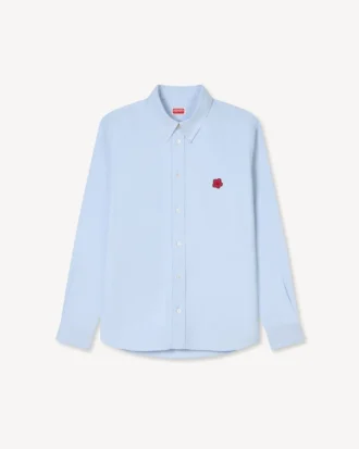Boke Flower’ Embroidered Casual Shirt in Cotton Oxford