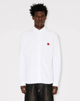 Boke Flower’ Embroidered Casual Shirt in Cotton Oxford