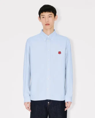Boke Flower’ Embroidered Casual Shirt in Cotton Oxford