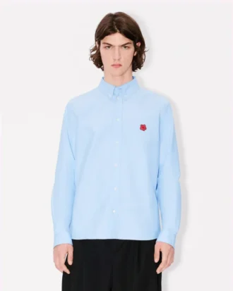 Boke Flower’ Embroidered Casual Shirt in Cotton Oxford