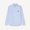 Boke Flower’ Embroidered Casual Shirt in Seersucker Cotton Boke Flower’ Embroidered Casual Shirt in Seersucker Cotton