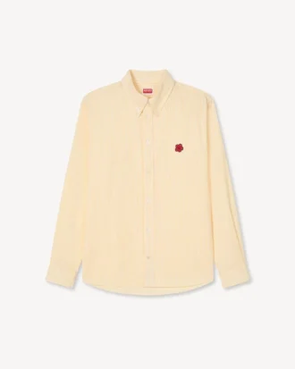 Boke Flower’ Embroidered Casual Shirt in Seersucker Cotton