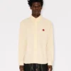 Boke Flower’ Embroidered Casual Shirt in Seersucker Cotton Boke Flower’ Embroidered Casual Shirt in Seersucker Cotton