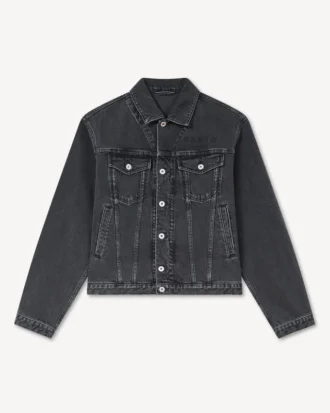 Boke Flower’ Embroidered Trucker Jacket in Japanese Denim