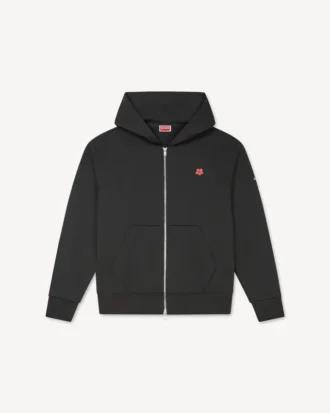 Boke Flower’ Embroidered Zipped Hoodie in Cotton