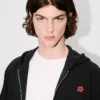 Boke Flower’ Embroidered Zipped Hoodie in Cotton Boke Flower’ Embroidered Zipped Hoodie in Cotton