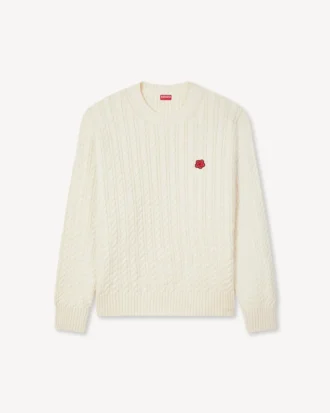 Boke Flower’ Knit Jumper in Cotton Wool Boke Flower’ Knit Jumper in Cotton Wool