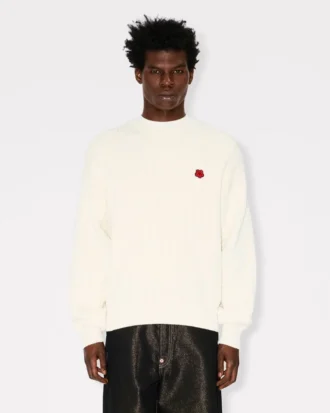 Boke Flower’ Knit Jumper in Cotton Wool Boke Flower’ Knit Jumper in Cotton Wool