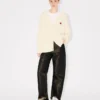 Boke Flower’ Loose Knit Cardigan in Cotton and Wool Boke Flower’ Loose Knit Cardigan in Cotton and Wool