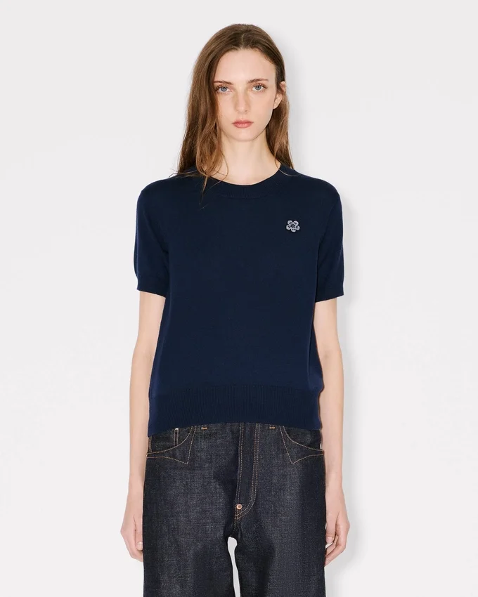 Boke Flower’ Short Sleeve Top in Merino Wool Boke Flower’ Short Sleeve Top in Merino Wool