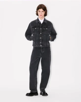 Boke Flower’ Embroidered Trucker Jacket in Japanese Denim