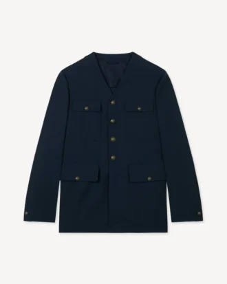 Collarless Military Jacket