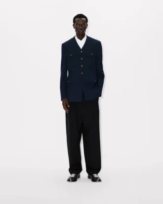 Collarless Military Jacket