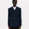 Collarless Military Jacket Collarless Military Jacket
