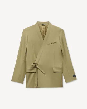 Double Breasted Kimono Tailored Jacket in Virgin Wool