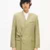 Double Breasted Kimono Tailored Jacket in Virgin Wool Double Breasted Kimono Tailored Jacket in Virgin Wool