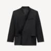 Double Breasted Tailored Kimono Jacket in Virgin Wool Double Breasted Tailored Kimono Jacket in Virgin Wool