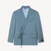 Double Breasted Tailored Kimono Jacket in Virgin Wool Double Breasted Tailored Kimono Jacket in Virgin Wool
