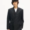 Double Breasted Tailored Kimono Jacket in Virgin Wool Double Breasted Tailored Kimono Jacket in Virgin Wool