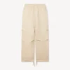 Elasticated Pants in Herringbone Cotton Elasticated Pants in Herringbone Cotton