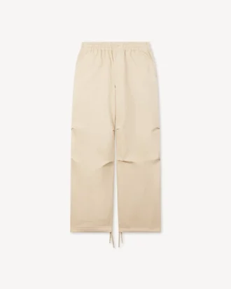 Elasticated Pants in Herringbone Cotton