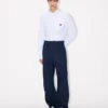 Elasticated Pants in Herringbone Cotton