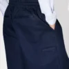 Elasticated Pants in Herringbone Cotton