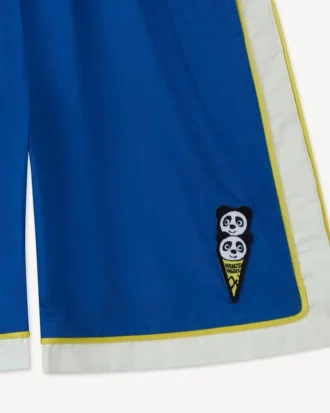 Happy Sweet’ Embroidered Bermuda Shorts in Cotton Satin