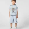 Happy Sweet’ Embroidered Bermuda Shorts in French Terry