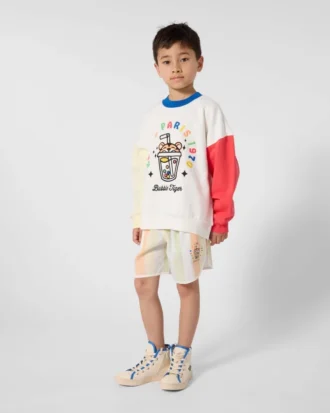 Happy Sweet’ Embroidered Sweatshirt in French Terry